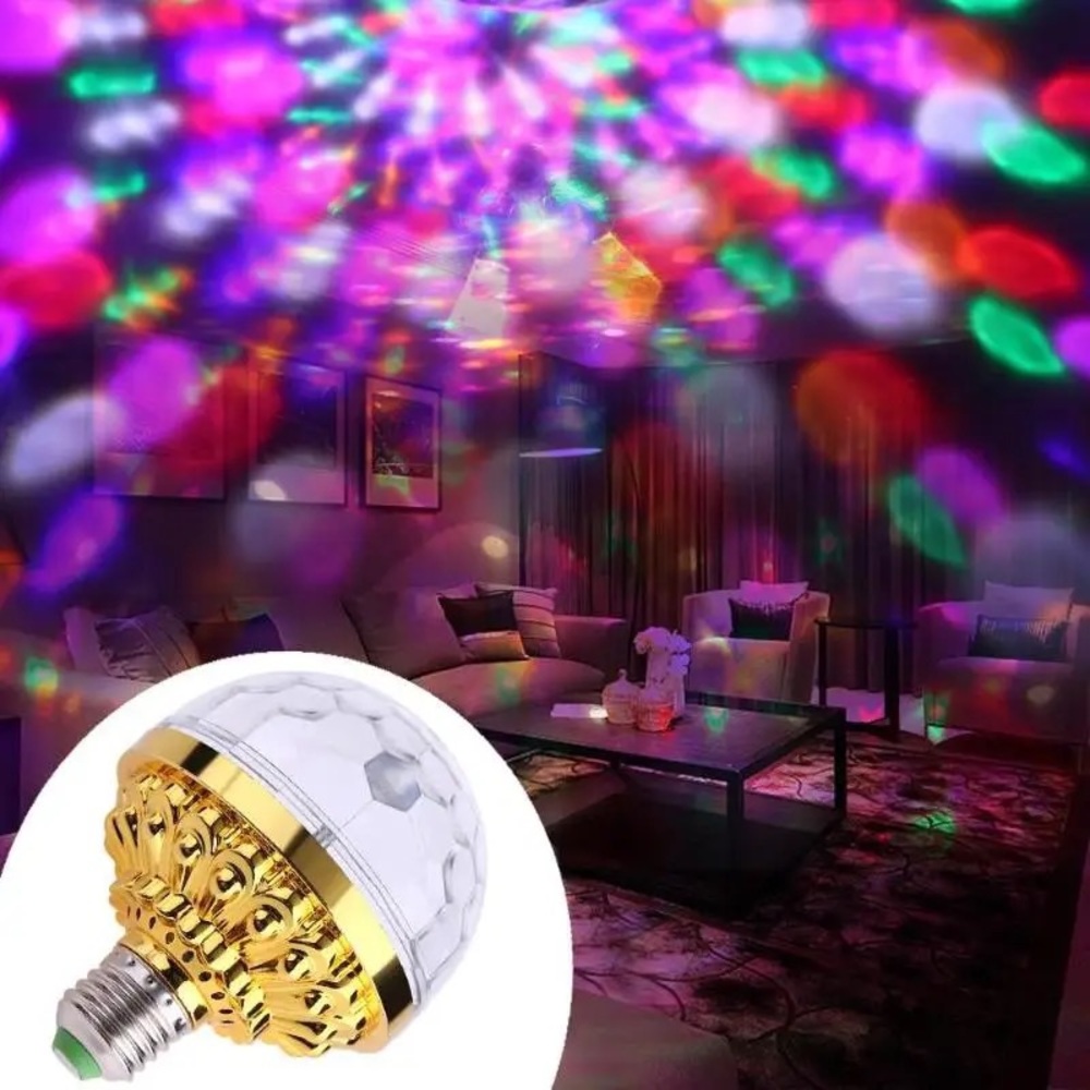 E27 Colorful Auto Rotating RGB LED Bulb Stage Light Effect